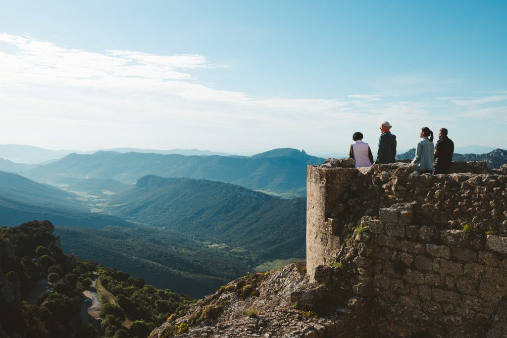 Château de Peyrepertuse, l'une forteresses royales du Languedoc assurance la défense de la cité de Carcassonne